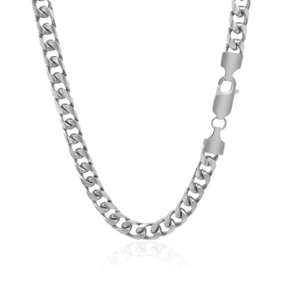 14k White Gold Solid Miami Cuban Chain (6.00 mm)