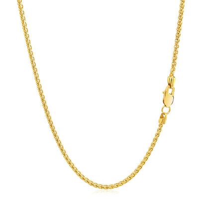 14k Yellow Gold Round Wheat Chain (1.50 mm)