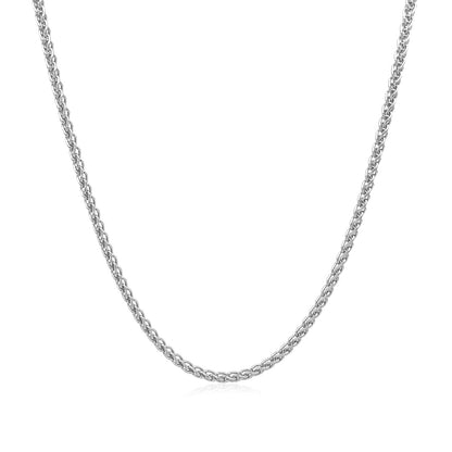 14k White Gold Round Wheat Chain (1.50 mm)