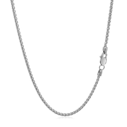 14k White Gold Round Wheat Chain (1.50 mm)