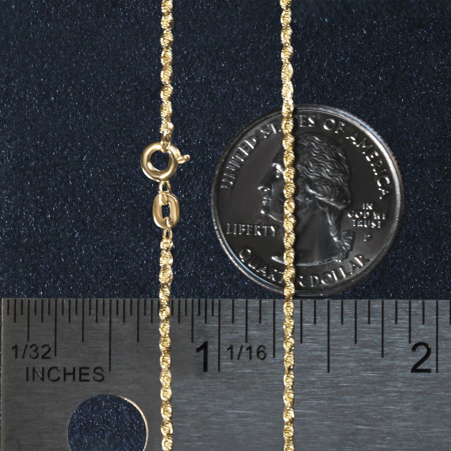 10k Yellow Gold Solid Diamond Cut Rope Chain (1.40 mm)