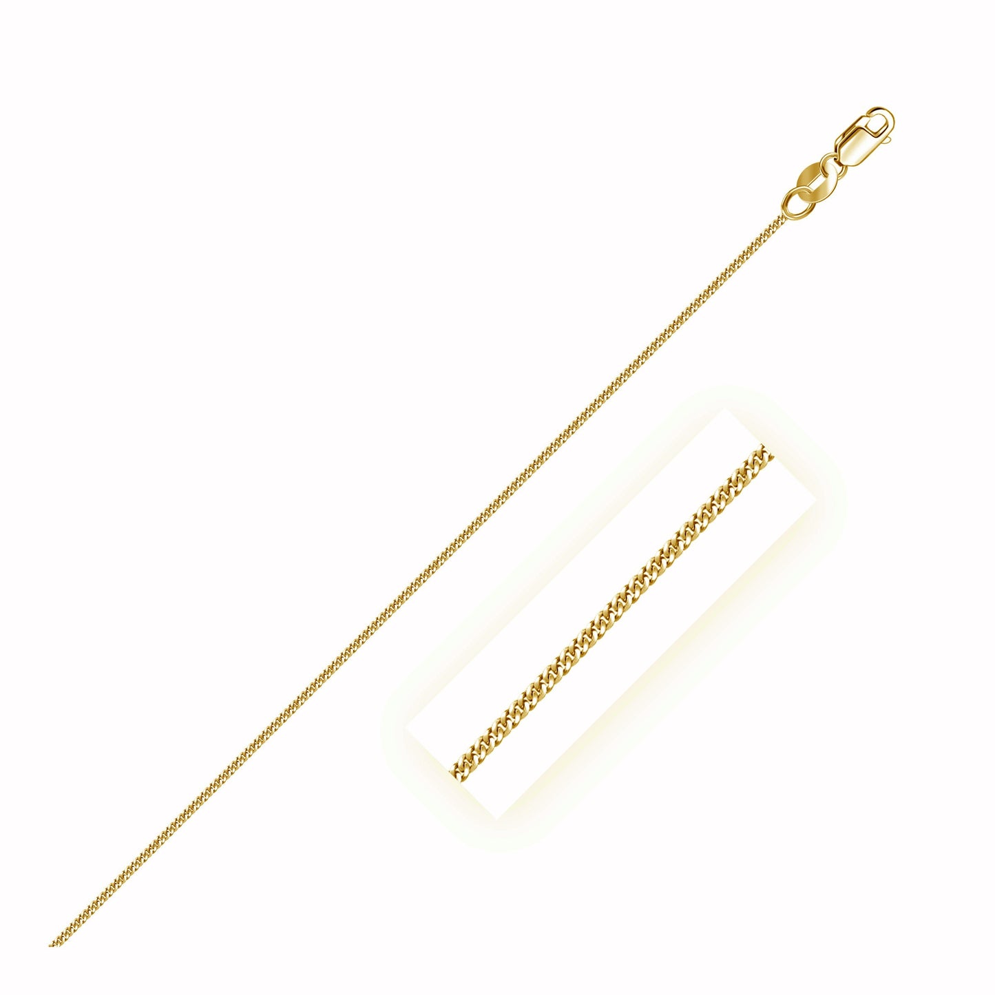 14k Yellow Gold Gourette Chain 1.0mm (1.00 mm)