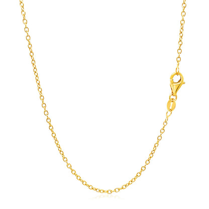 18k Yellow Gold Round Cable Link Chain (1.50 mm)