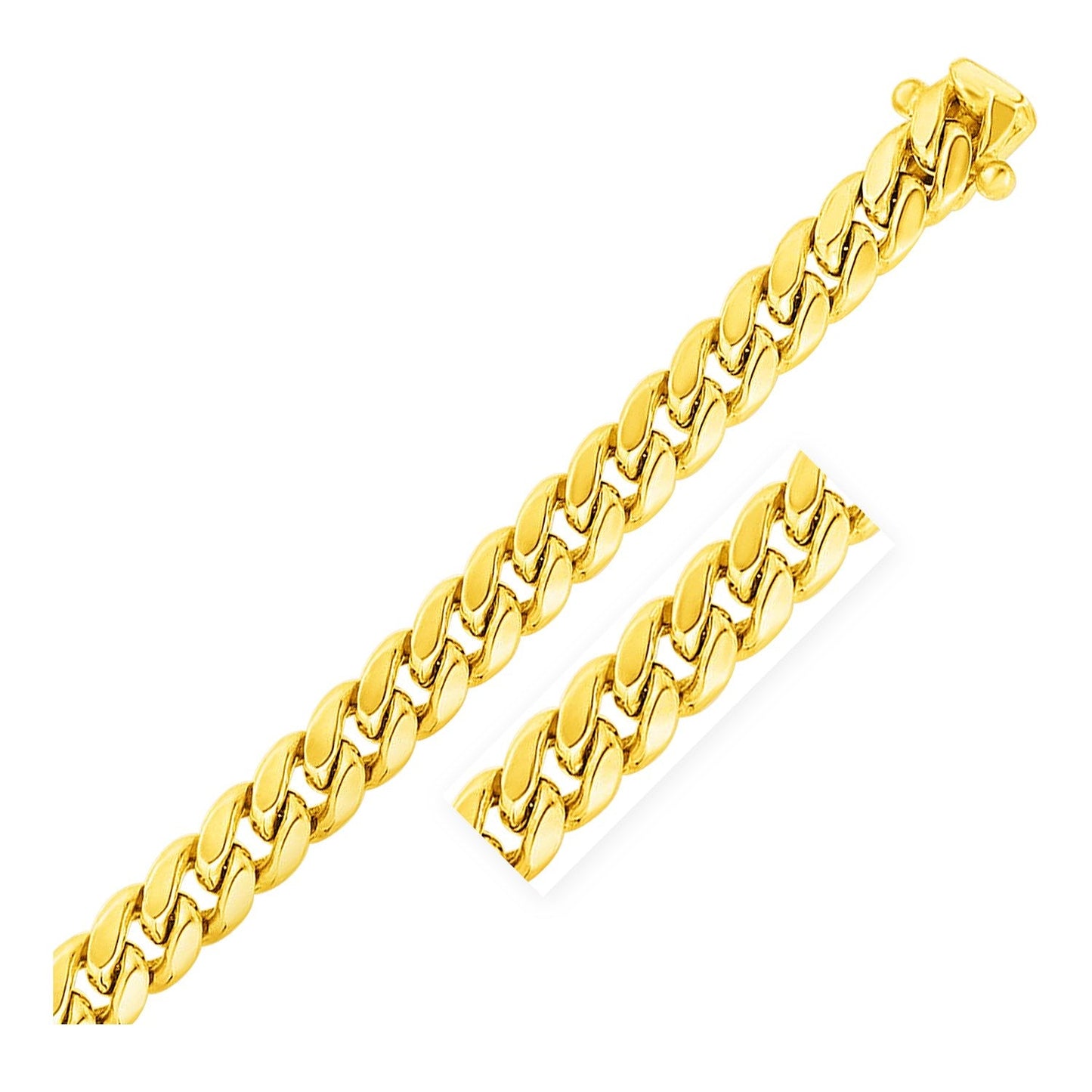 11mm 14k Yellow Gold Semi Solid Miami Cuban Bracelet - Alexandria Jewelry & Company Beverly Hills