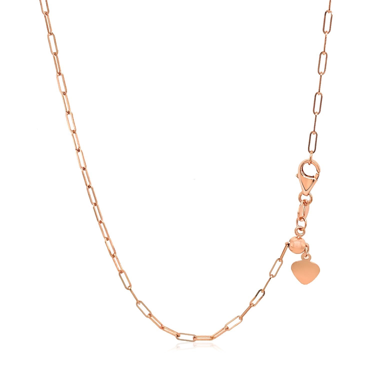 14k Rose Gold Adjustable Paperclip Chain 1.5mm - Alexandria Jewelry & Company Beverly Hills