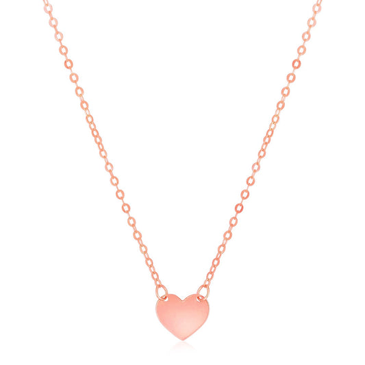 14k Rose Gold Polished Mini Heart Necklace - Alexandria Jewelry & Company Beverly Hills