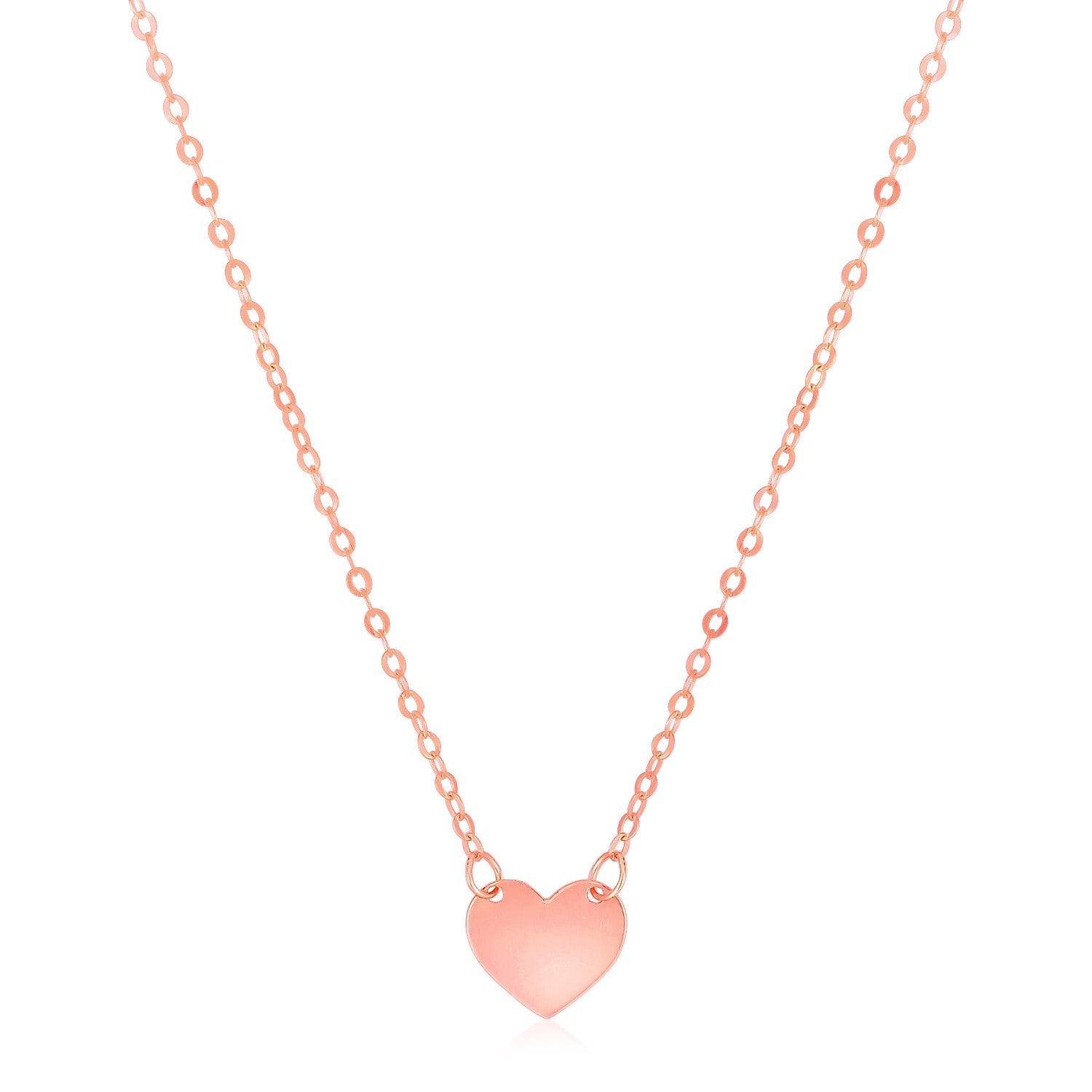 14k Rose Gold Polished Mini Heart Necklace - Alexandria Jewelry & Company Beverly Hills