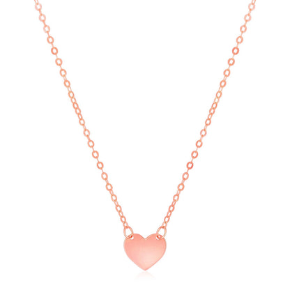 14k Rose Gold Polished Mini Heart Necklace - Alexandria Jewelry & Company Beverly Hills