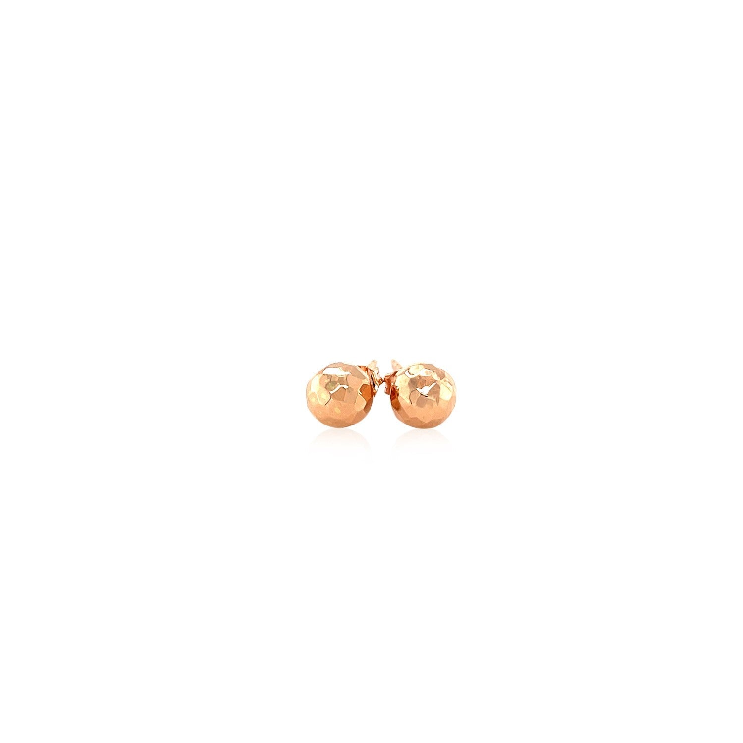 14k Rose Gold Round Faceted Style Stud Earrings - Alexandria Jewelry & Company Beverly Hills