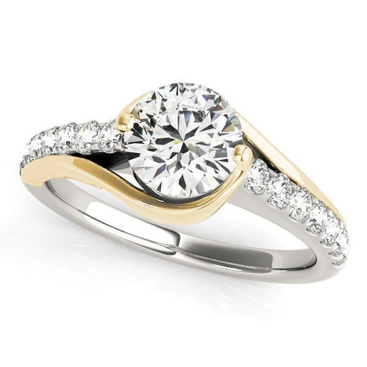 14k Two Tone Gold Split Shank Style Diamond Engagement Ring (1 1/4 cttw) - Alexandria Jewelry & Company Beverly Hills