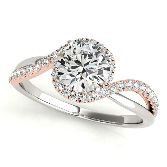 14k White And Rose Gold Bypass Band Diamond Engagement Ring (1 1/8 cttw) - Alexandria Jewelry & Company Beverly Hills