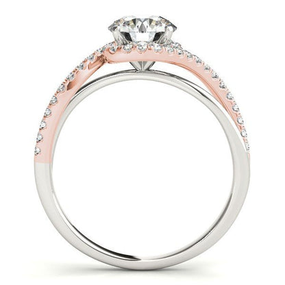 14k White And Rose Gold Bypass Band Diamond Engagement Ring (1 1/8 cttw) - Alexandria Jewelry & Company Beverly Hills