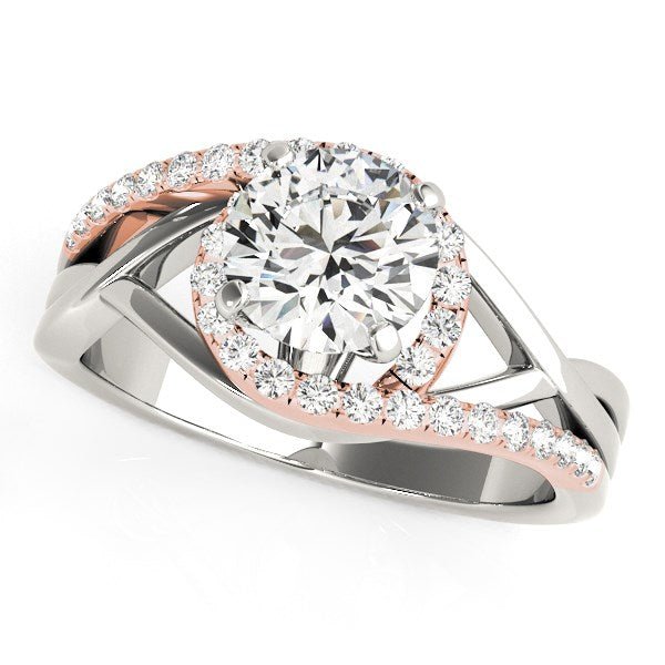 14k White And Rose Gold Bypass Diamond Engagement Ring (1 1/4 cttw) - Alexandria Jewelry & Company Beverly Hills