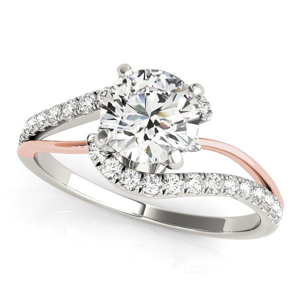 14k White And Rose Gold Bypass Shank Diamond Engagement Ring (1 1/3 cttw) - Alexandria Jewelry & Company Beverly Hills