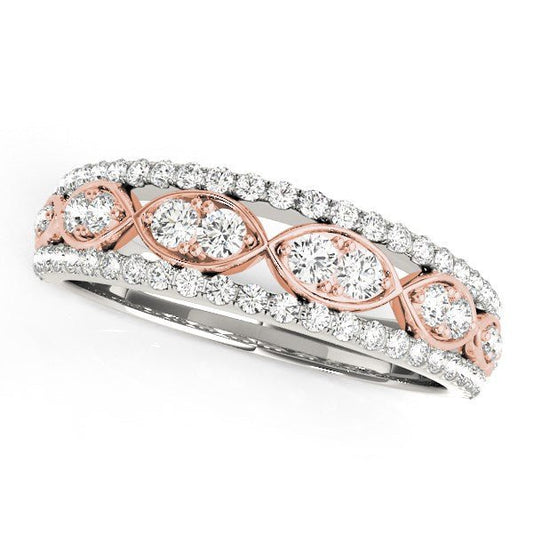 14k White And Rose Gold Doulbe Diamond Infinity Design Band (3/8 cttw) - Alexandria Jewelry & Company Beverly Hills