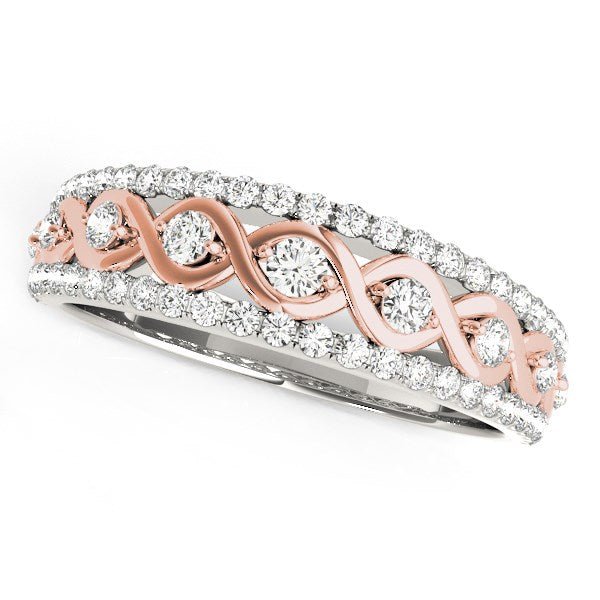 14k White And Rose Gold Infinity Diamond Band (3/8 cttw) - Alexandria Jewelry & Company Beverly Hills