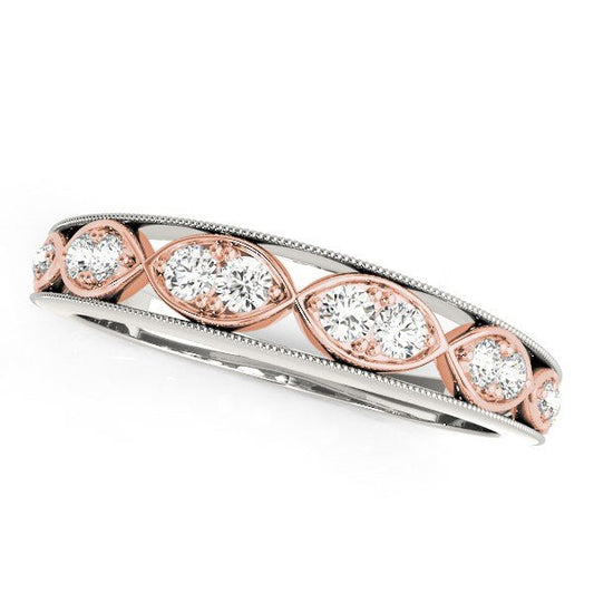 14k White And Rose Gold Infinity Style Diamond Band (1/5 cttw) - Alexandria Jewelry & Company Beverly Hills