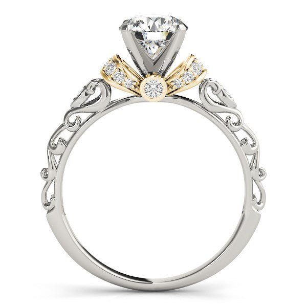 14k White And Yellow Gold Antique Style Diamond Engagement Ring (1 1/8 cttw) - Alexandria Jewelry & Company Beverly Hills