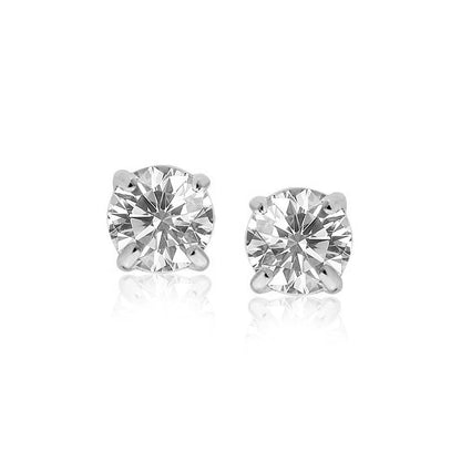 14k White Gold 8.0mm Round CZ Stud Earrings - Alexandria Jewelry & Company Beverly Hills