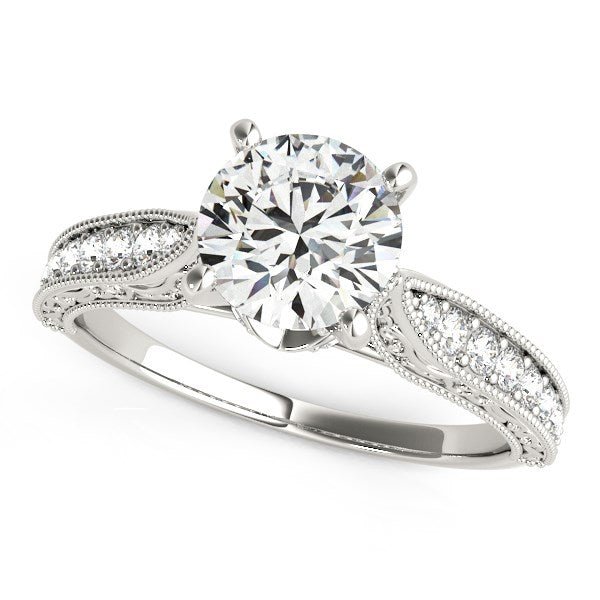 14k White Gold Antique Design Diamond Engagement Ring (1 5/8 cttw) - Alexandria Jewelry & Company Beverly Hills