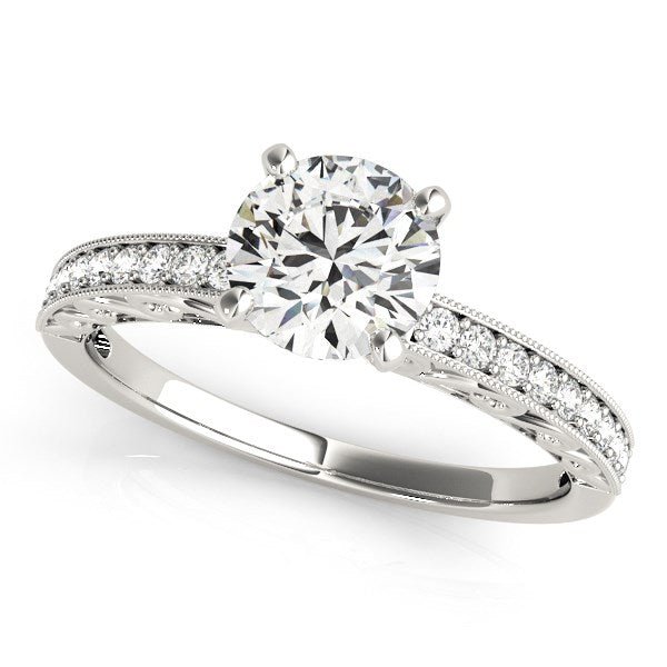 14k White Gold Antique Style Diamond Engagement Ring (1 1/8 cttw) - Alexandria Jewelry & Company Beverly Hills