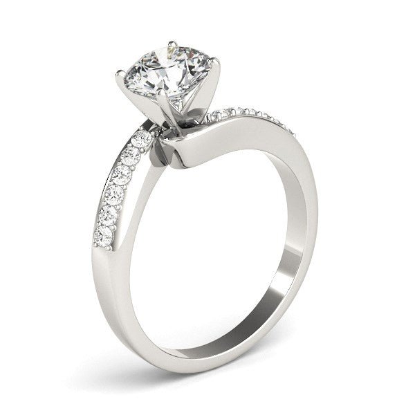 14k White Gold Bypass Round Pronged Diamond Engagement Ring (1 5/8 cttw) - Alexandria Jewelry & Company Beverly Hills