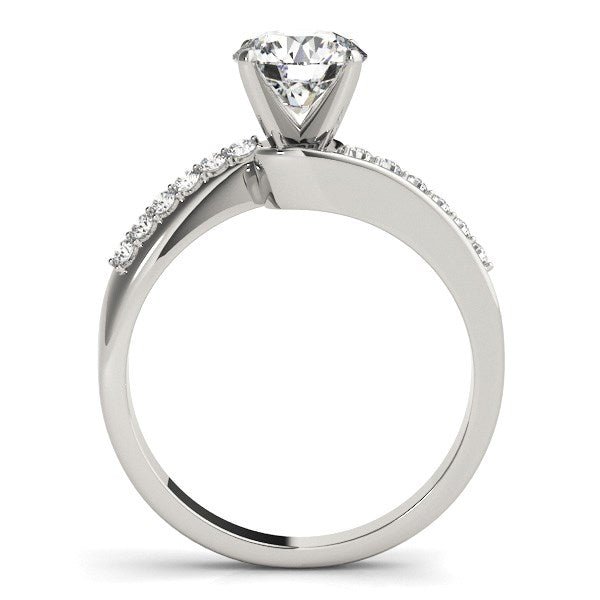 14k White Gold Bypass Round Pronged Diamond Engagement Ring (1 5/8 cttw) - Alexandria Jewelry & Company Beverly Hills