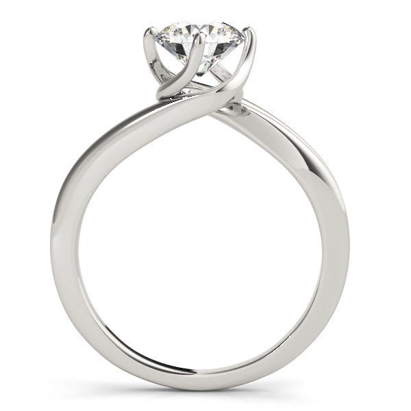 14k White Gold Bypass Style Solitaire Round Diamond Engagement Ring (1 cttw) - Alexandria Jewelry & Company Beverly Hills