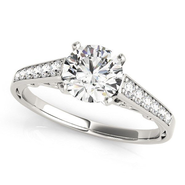 14k White Gold Cathedral Design Diamond Engagement Ring (1 1/4 cttw) - Alexandria Jewelry & Company Beverly Hills