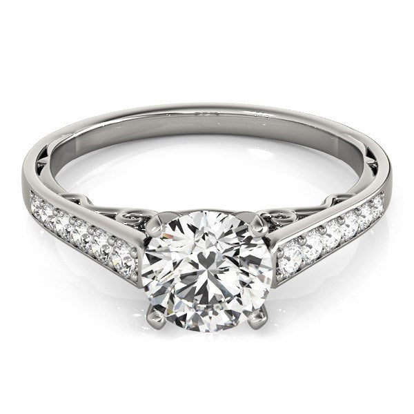 14k White Gold Cathedral Design Diamond Engagement Ring (1 1/4 cttw) - Alexandria Jewelry & Company Beverly Hills