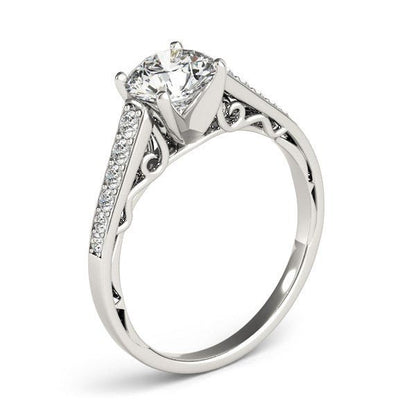 14k White Gold Cathedral Design Diamond Engagement Ring (1 1/4 cttw) - Alexandria Jewelry & Company Beverly Hills