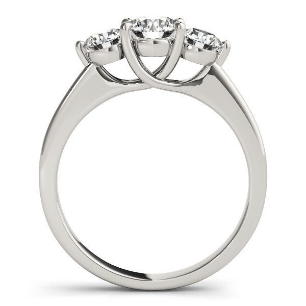 14k White Gold Classic 3 Stone Round Diamond Engagement Ring (1 cttw) - Alexandria Jewelry & Company Beverly Hills