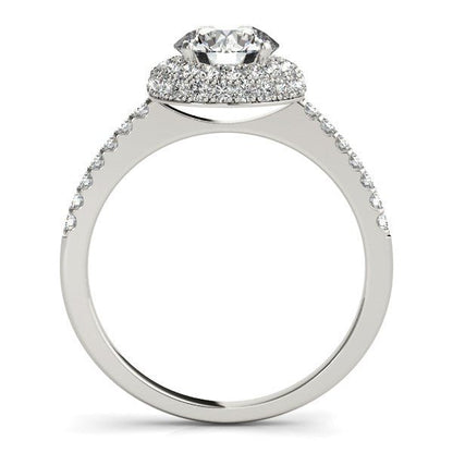 14k White Gold Classic Round Diamond Pave Design Engagement Ring (1 1/2 cttw) - Alexandria Jewelry & Company Beverly Hills