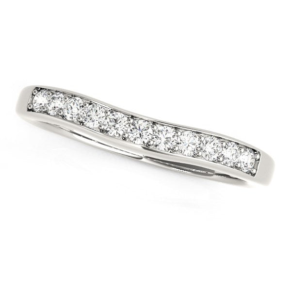 14k White Gold Curved Diamond Wedding Band (1/4 cttw) - Alexandria Jewelry & Company Beverly Hills