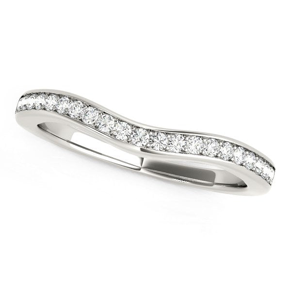 14k White Gold Curved Diamond Wedding Band (1/6 cttw) - Alexandria Jewelry & Company Beverly Hills