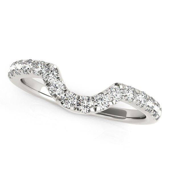 14k White Gold Curved Diamond Wedding Band (3/8 cttw) - Alexandria Jewelry & Company Beverly Hills