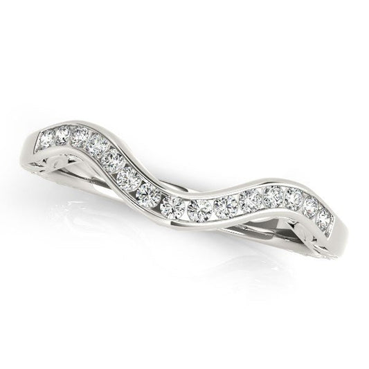 14k White Gold Curved Diamond Wedding Ring (1/10 cttw) - Alexandria Jewelry & Company Beverly Hills