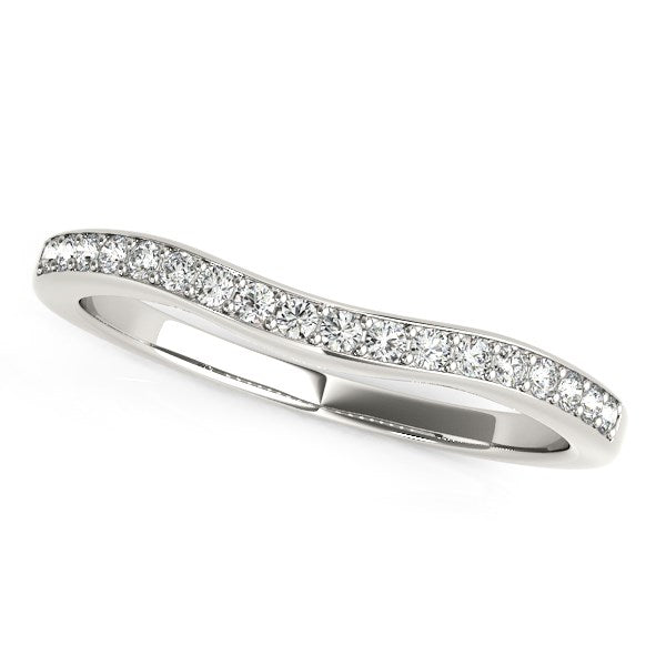 14k White Gold Curved Diamond Wedding Ring (1/4 cttw) - Alexandria Jewelry & Company Beverly Hills