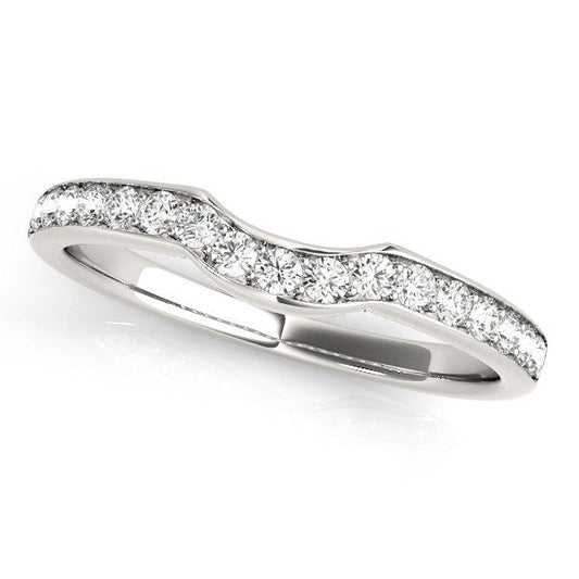 14k White Gold Curved Style Diamond Wedding Ring (1/4 cttw) - Alexandria Jewelry & Company Beverly Hills