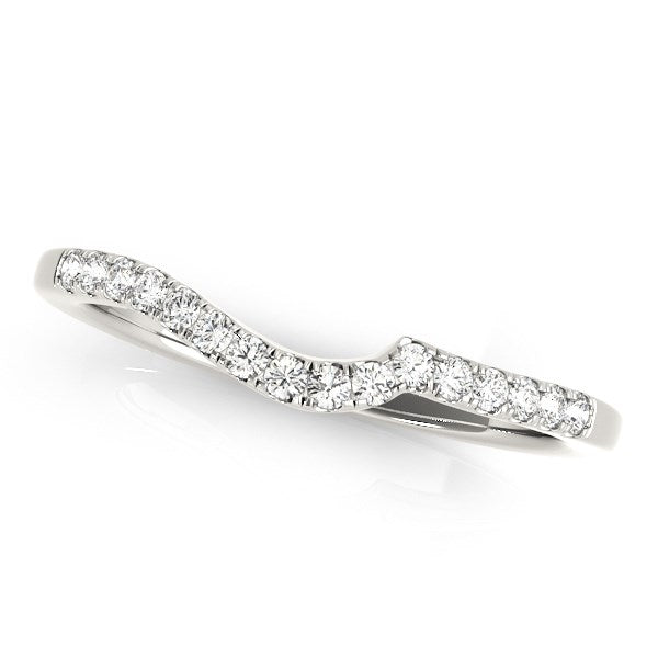 14k White Gold Curved Style Pave Diamond Wedding Ring (1/6 cttw) - Alexandria Jewelry & Company Beverly Hills