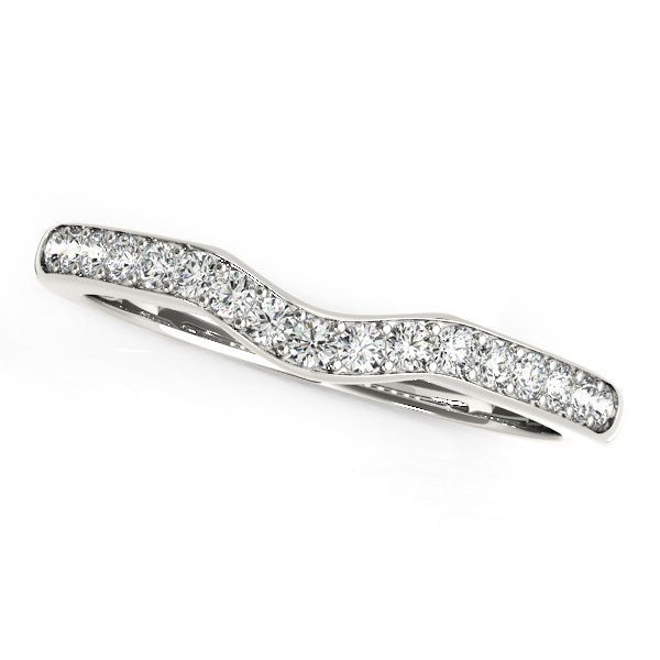 14k White Gold Curved Style Wedding Ring (1/4 cttw) - Alexandria Jewelry & Company Beverly Hills