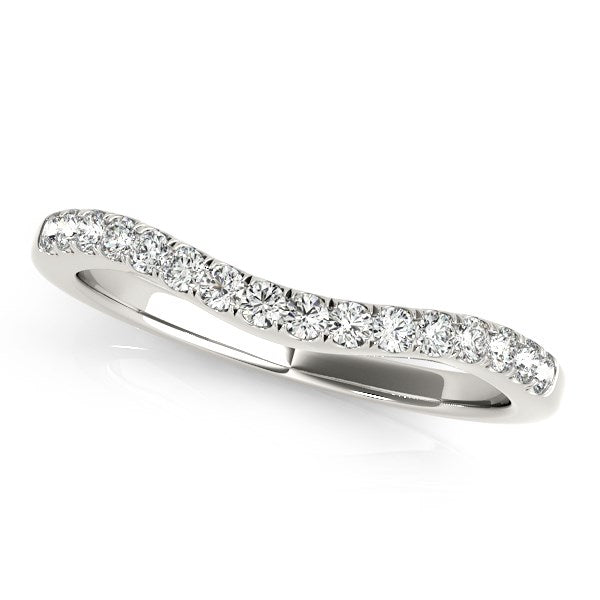 14k White Gold Curvy Style Pave Set Diamond Wedding Band (1/5 cttw) - Alexandria Jewelry & Company Beverly Hills