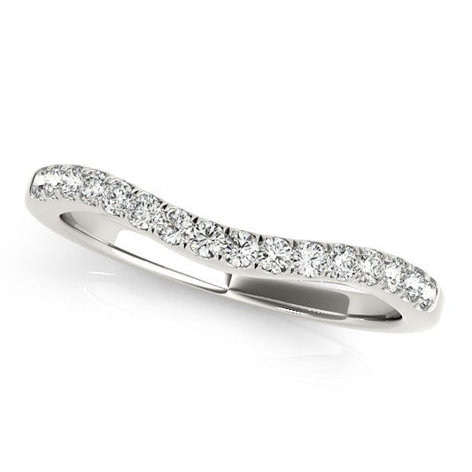 14k White Gold Curvy Style Pave Set Diamond Wedding Band (1/5 cttw) - Alexandria Jewelry & Company Beverly Hills