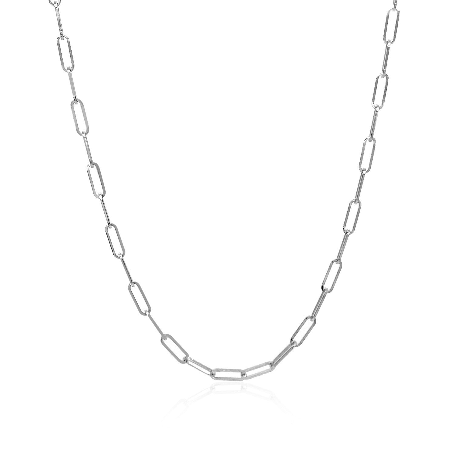 14K White Gold Delicate Paperclip Chain (2.1mm) - Alexandria Jewelry & Company Beverly Hills