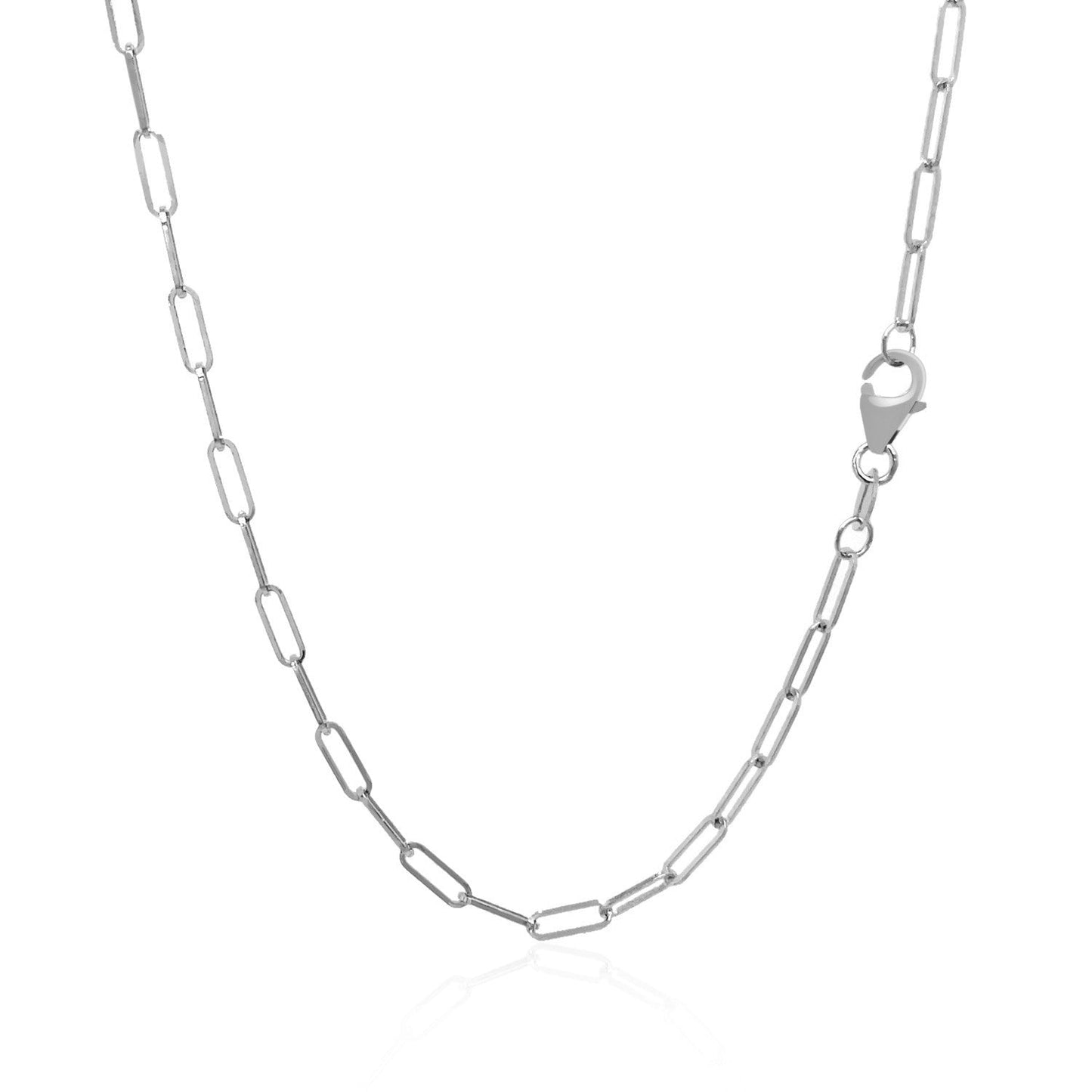 14K White Gold Delicate Paperclip Chain (2.1mm) - Alexandria Jewelry & Company Beverly Hills