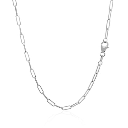 14K White Gold Delicate Paperclip Chain (2.1mm) - Alexandria Jewelry & Company Beverly Hills