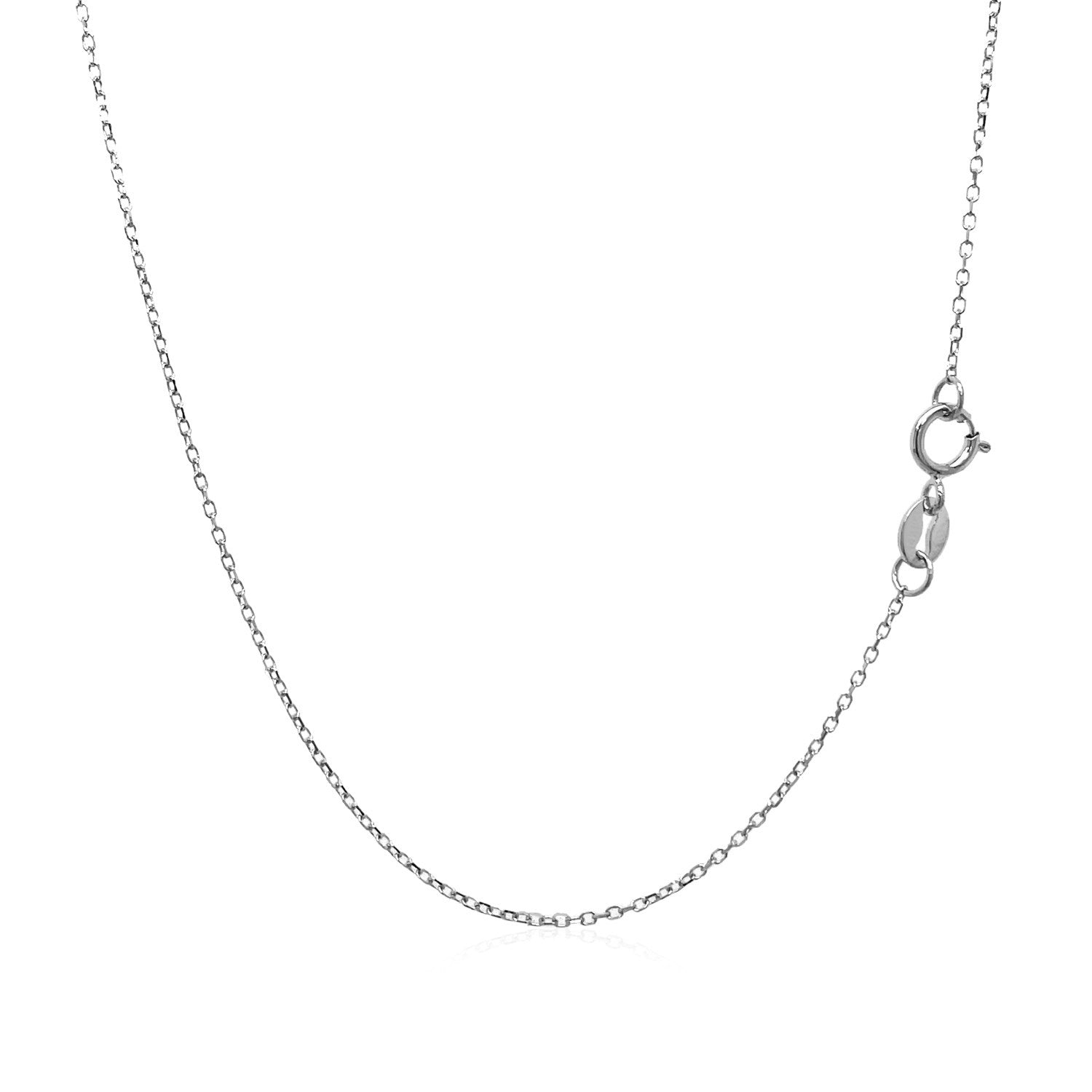 14k White Gold Diamond Cut Cable Link Chain 0.8mm - Alexandria Jewelry & Company Beverly Hills