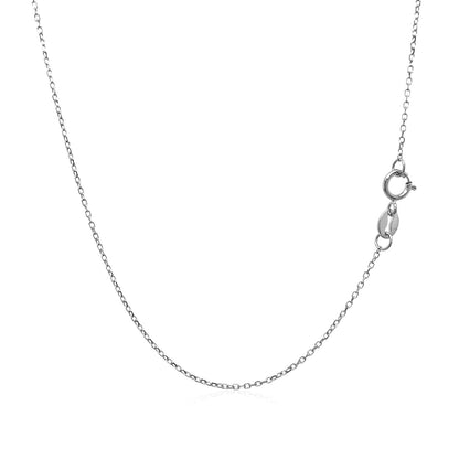 14k White Gold Diamond Cut Cable Link Chain 0.8mm - Alexandria Jewelry & Company Beverly Hills