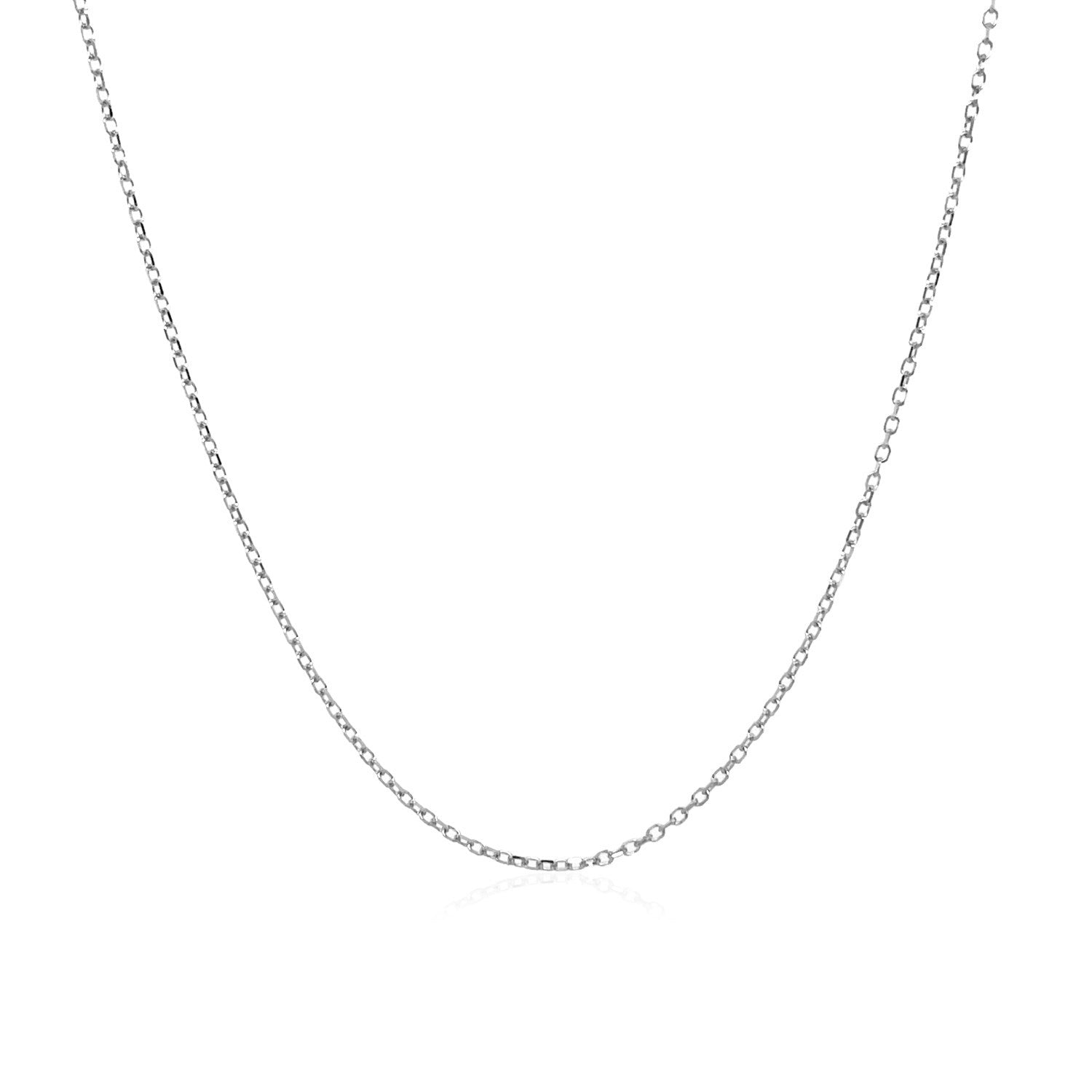 14k White Gold Diamond Cut Cable Link Chain 0.8mm - Alexandria Jewelry & Company Beverly Hills