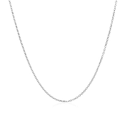 14k White Gold Diamond Cut Cable Link Chain 0.8mm - Alexandria Jewelry & Company Beverly Hills